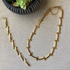 90’s Gold Tone 2PC Necklace & Bracelet